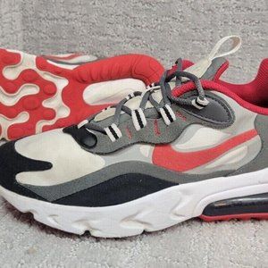 NIKE Air Max 270 React GS Youth 5.5Y Women's 7 Black Grey Red White Running Shoe